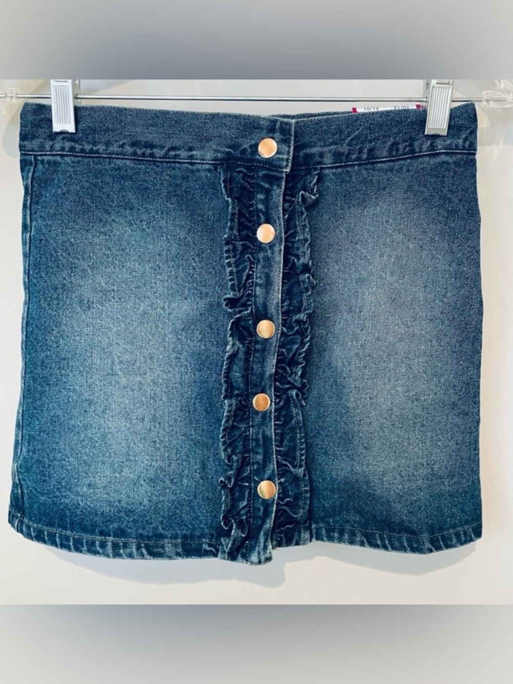 Cynthia Rowley Denim Jean Ruffled Skirt with Adjustable Waist Girls Size 10/12